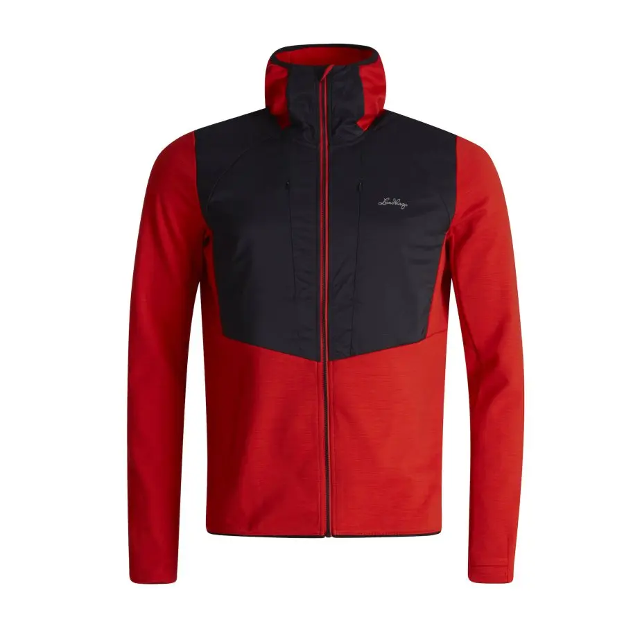 Farbe: Lively Red - Padje Merino Block Hoodie M