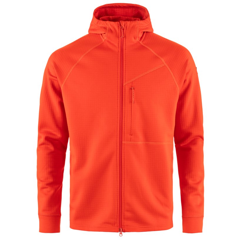 Farbe: 214 - Flame Orange - Abisko Grid Fleece Hoodie M