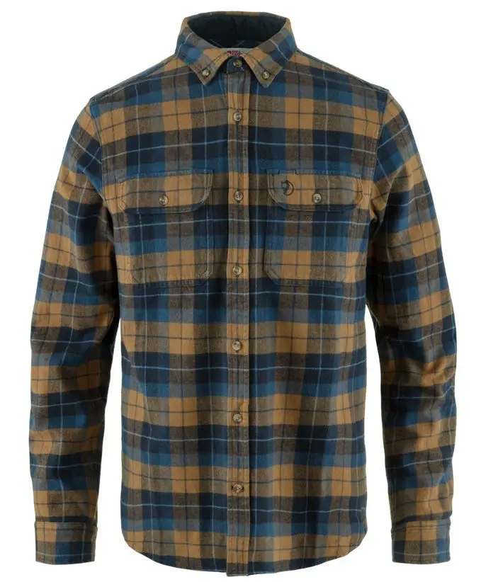 dns.JPG Farbe: 555/232 - Dark Navy/Buckwheat Brown - Singi Heavy Flannel Shirt M