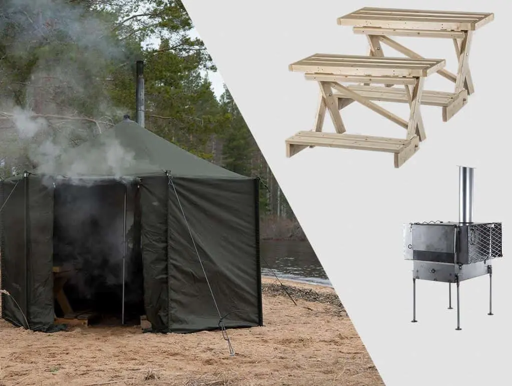 Hiisi 4 Sauna Tent Bundle