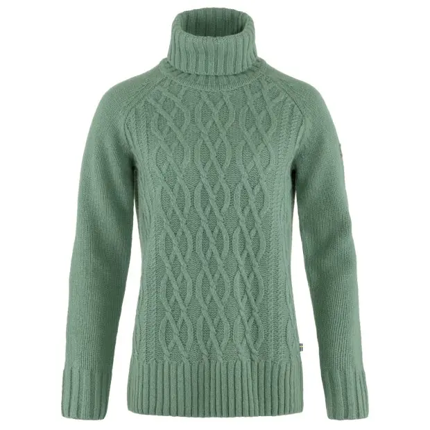 Ovik_Cable_Knit_Roller_Neck_W_84793-614_A_MAIN_FJR.jpg Farbe: 614 Patina Green - Övik Cable Knit Roller Neck W