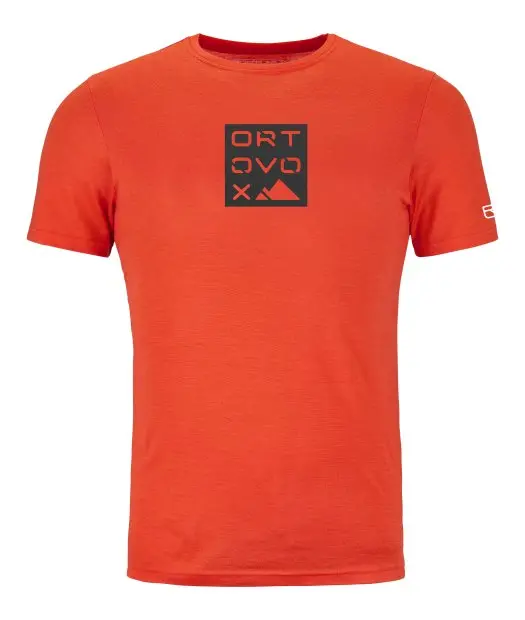 Farbe: Hot Orange - 185 Merino Square TS M