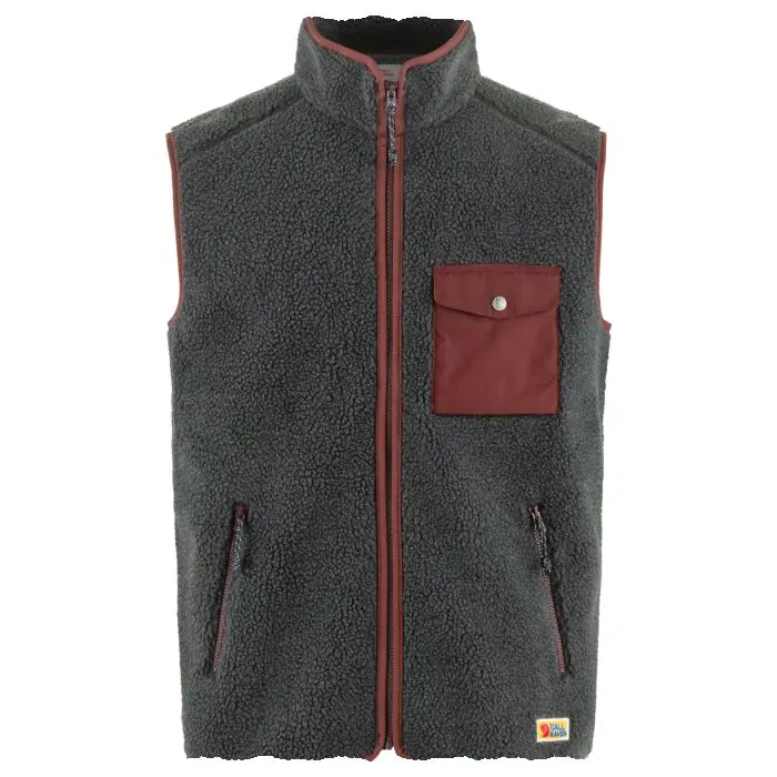 Farbe: 030/352 - Dark Grey/Maroon - Vardag Pile Fleece Vest M