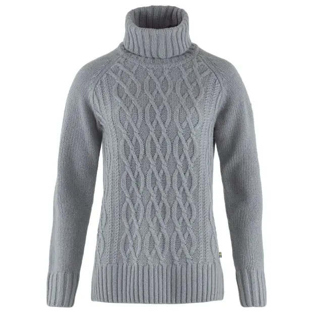 Ovik_Cable_Knit_Roller_Neck_W_84793-055_A_MAIN_FJR.jpg Farbe: 055 - Flint Grey - Övik Cable Knit Roller Neck W