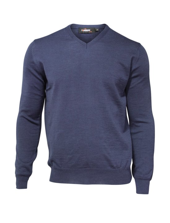 Farbe: 617 - steel blue - Merino V-NECK Male