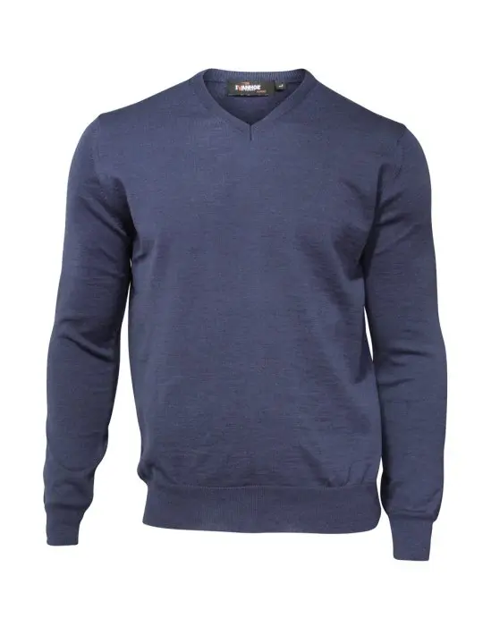 Farbe: 617 - steel blue - Merino V-NECK Male
