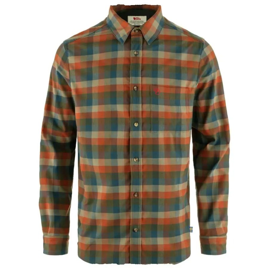 Lappland_Stretch_Flannel_Shirt_M_12600195-625-215_A_MAIN_FJR.jpg Farbe: 625-215 Laurel Green-Autumn Leaf - Lappland Stretch Flannel Shirt M