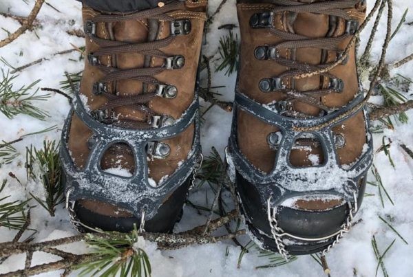 Steigeisen-Schuhe-Meindl Schuhe mit Steigeisen