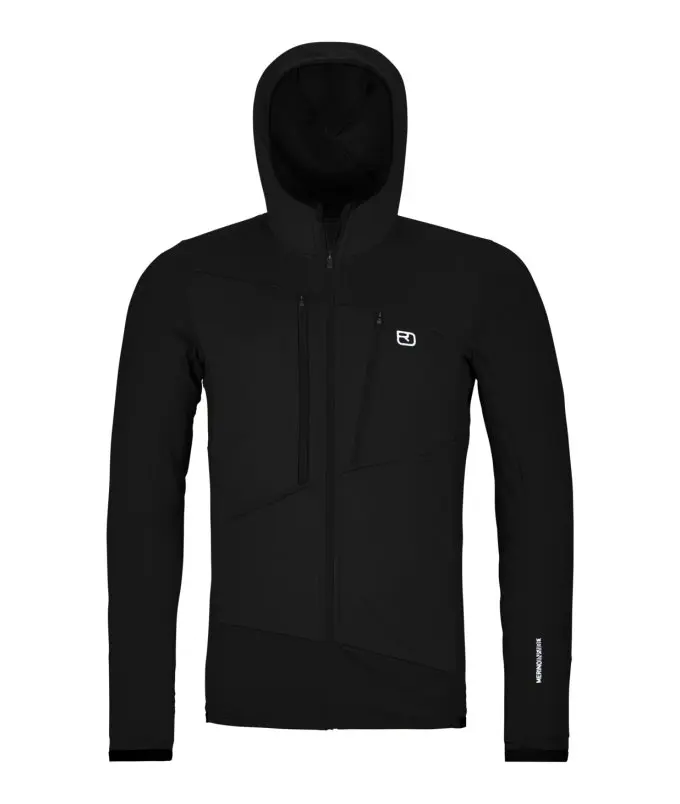 Fleece Grid Hoody M Farbe: black raven - Fleece Grid Hoody M
