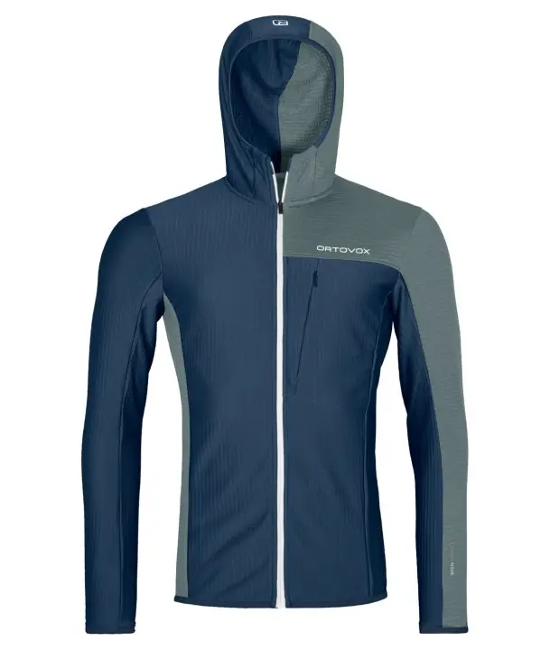 Farbe: deep ocean - Fleece Light Grid Hooded Jacket M