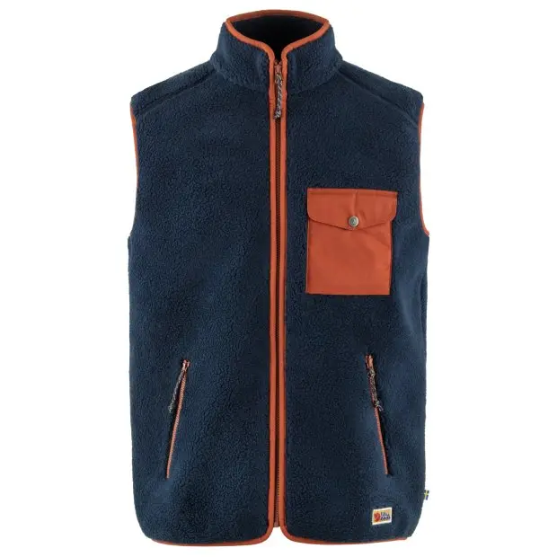 Farbe: 516/215 - Navy-Autumn Leaf - Vardag Pile Fleece Vest M