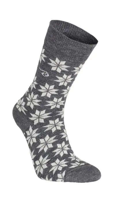 4100011013_woolsock_snowflake_013.jpg Farbe: grey marl - Wool Sock Snowflake