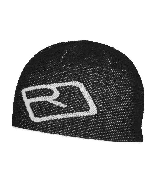 68033-90201-MERINO_LOGO_KNIT_BEANIE_black_raven-B-01.jpg Farbe: black raven - Merino Logo Knit Beanie