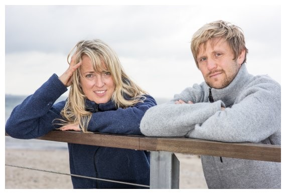 Mann und Frau mit Mufflon Jacken