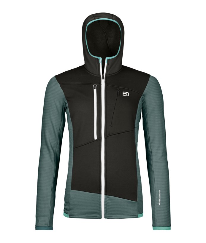 Fleece Grid Hoody W - 4.jpg Farbe: green acid - Fleece Grid Hoody W