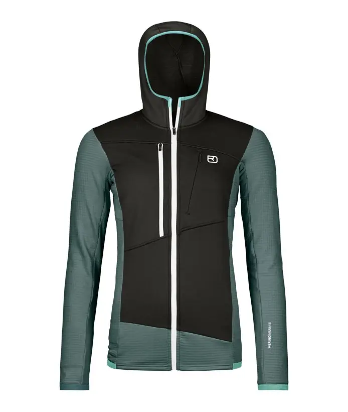 Fleece Grid Hoody W - 4.jpg Farbe: green acid - Fleece Grid Hoody W