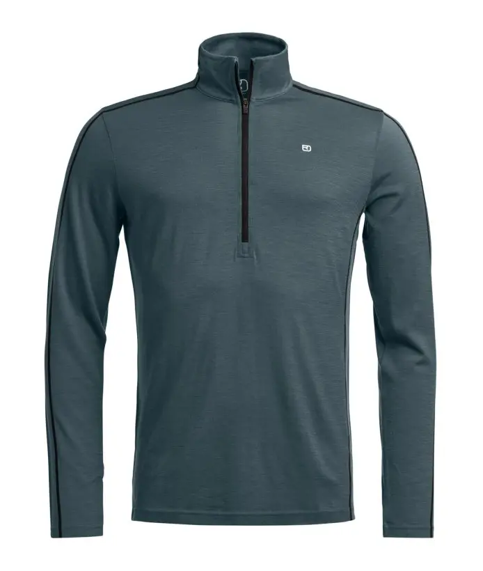 Farbe: dark arctic grey - 185 Rock´n´Wool Zip Neck M