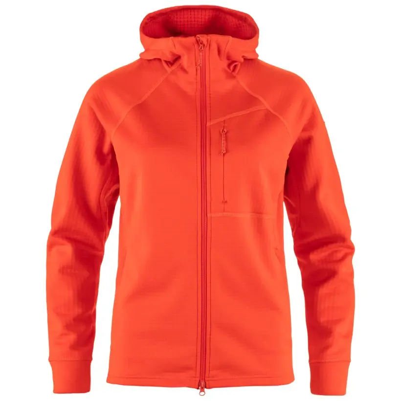 Abisko Grid Fleece Hoodie W Farbe: 214 - Flame Orange - Abisko Grid Fleece Hoodie W