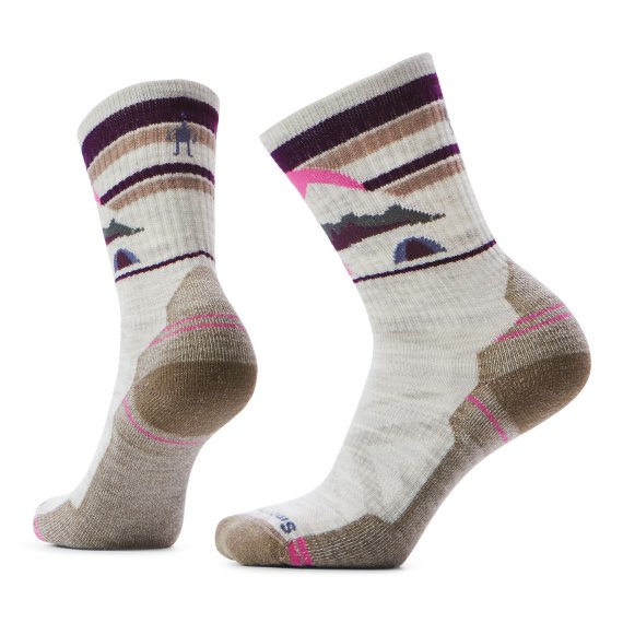 Farbe: Charcoal - Wandersocken Light Cushion Crew mit Mountain Moon-Print