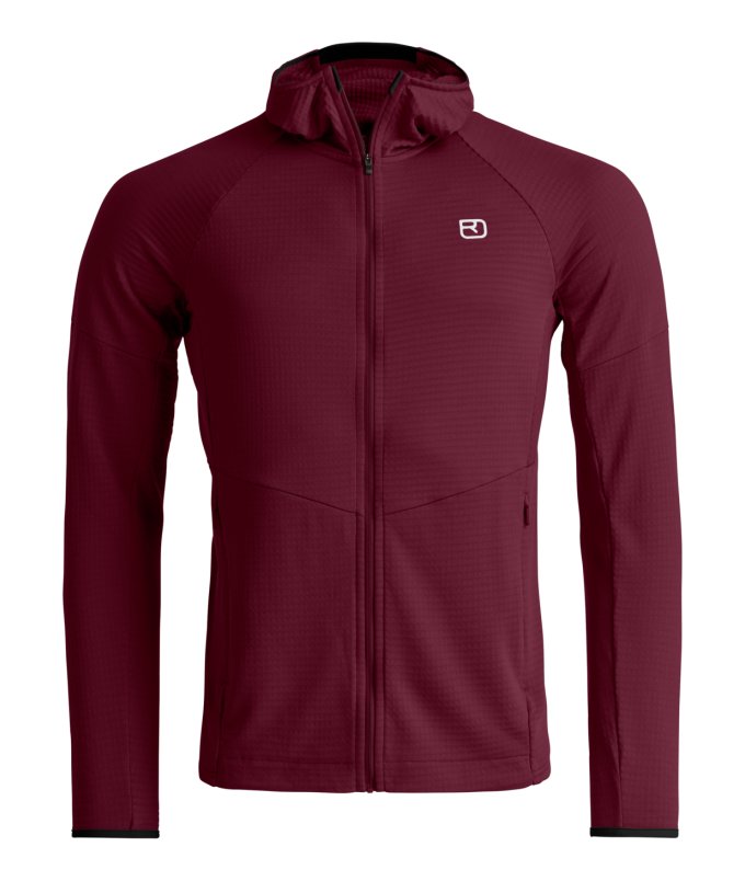 Fleece Light Grid Hoody M Farbe: Red Malbec - Fleece Light Grid Hoody M