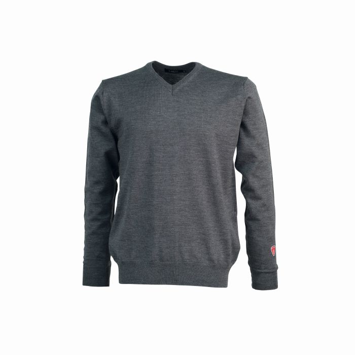 Farbe: 013 - grey - Merino V-NECK Male