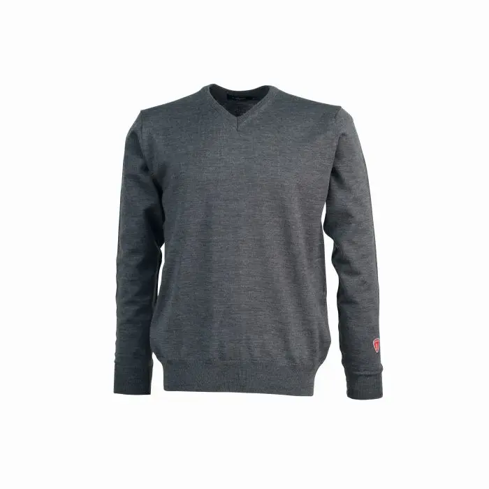 Farbe: 013 - grey - Merino V-NECK Male